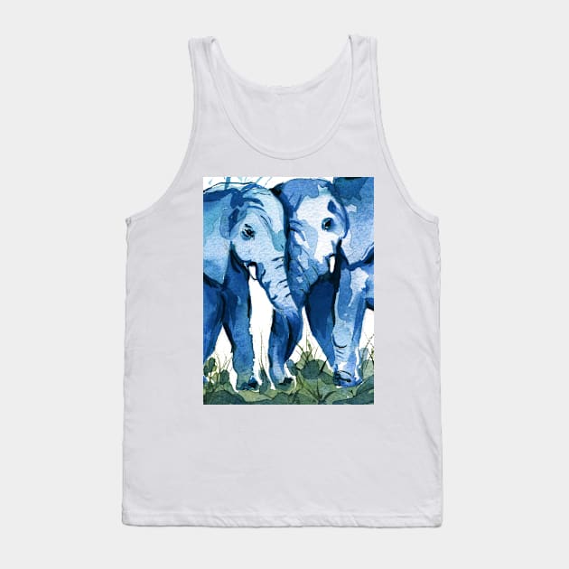 Elephants watercolor Tank Top by NadiiaGogol